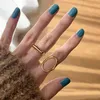 Band Rings HUANZHI 2020 New Trendy personality Simple Irregular Geometric Oval Hollow Out Opening Ring For Women Girls Party Jewelry Gift P230411