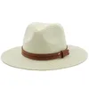 54-57-59-60CM Natural Panama Soft Straw Hat with Brown Belt Summer Women Men Wide Brim Beach Sun Cap UV Protection Fedora Hat