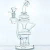 Bong in vetro da 10 pollici Recycler Dab Ring Tornado Lampada Dimensioni connettore 14 mm