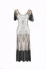 Casual jurken 2023 dames feestjurk gewaad vemmel 1920s Great Gatsby flapper pailletten franje midi vestido herfst art deco retro zwart