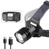 Head lamps 1800LM Bright Headlight XHP160 Powerful LED Headlamp Work Light Torch IPX4 Waterproof High Power USB Fishing Head Lamp Light P230411