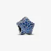Ciondoli blu scintillanti rotondi Bracciale Pandoras fai-da-te per donna Collana pendente di design Regali di gioielli di Natale per feste di moda con scatola