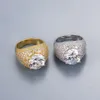 Hip-Hop-Taubenei-Kupfer-Set mit großem Zirkonring, trendiger Herrenschmuck, Hip-Hop-Ring