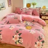 Bedding sets WOSTAR Winter warm coral fleece duvet cover 3d printed fluffy plush couple luxury double bed bedding set king size quilt cover 231110