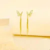 Orecchini pendenti LABB Vera farfalla in oro 18 carati Earline Au750 Hollow multistrato lampeggiante O nappa B Versatile boutique di gioielli regalo E212
