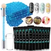 Acrylpoeders Vloeistoffen 26-delige nagelkunststempelplaatset 8 ml Stempelgellak Siliconen Stamper Schraper Afbeeldingafdruksjabloon Sjablonen Manicureset LA1813 231110