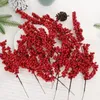 Рождественские украшения 120 искусственных ягодных украшений с красными ветвями для елочных вечеринок домашний обеденный стол фруктовый хлеб 231110