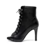 Dance Latin Shoes Top High for Outdoor Women Street Salsa Tango Boots Open Toes Ballroom Women's Heels 2 88 's