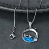 Подвесные ожерелья синяя опальная волна кита хвостовое колье