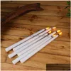 Candles 6 Pieces Plastic Flickering Flameless Led Taper With Flame 28 Cm Yellow Amber Battery Christmas Drop Delivery Home Garden Dhh5Y
