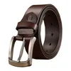 Cinture Cintura in vera pelle da uomo Fibbia in metallo di alta qualità Jeans casual Cintura da cowboy da lavoro Cinturino da stilista maschile