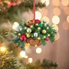 Juldekorationer 2024 Blommakorg Creative Pendant Home Tree Decoration Wood 8cm 231110