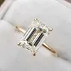 Band Rings 2021 Fashions Women Sterling Silver 925 Jewellery Classic Engagement Ring Emerald Cut Diamond Ring J230411