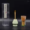 Service à thé 3 en 1, fouet à Matcha japonais (Chasen), cuillère et cuillère (Chashaku), accessoires en bambou