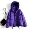 Trench da donna 2023 Autunno Inverno Leggero piumino con cappuccio Parka corto da donna Allentato Casual Over Size Caldo piumino femminile