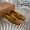 Couples Casual Dress shoes Fringe embellished Flat Walk Charms suede Leather sole Loafers Moccasins Women's