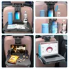 Auto -organizer Back Back Foldable Table Black Tray Laptop Telefoonhouder Drinkstoel Opslag Pocket Doos Travel Auto -accessoires