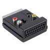 موصلات كابلات الكمبيوتر 3 RCA Audio Adapter Convertor SCART MALE TO