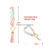 Bracelet acrylique Tassel Porte-clés Pendentif personnalisé Porte-clés Femme Mti-Color Ins Bracelets à cordes à main Accessoires de mode pour hommes Dhu6X