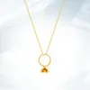 Łańcuchy ze złotym kolorem kryształowym wisiorek kreatywny otwierający naszyjnik pierścień kolorowy klejnoty