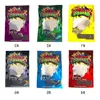 LEERE CHUCKLES-Esswarenverpackungen, MYLAR-BEUTEL, GUMMIBÄRCHEN, WÜRMER, MINI-REGENBOGENGÜRTEL, PFIRSICHRINGE, PAKET Bvpvb