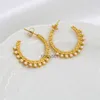 Boucles d'oreilles créoles acier inoxydable perle femmes Boho perles C forme oreille goujon petite boule Design Chic dames perles bijoux YS193