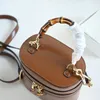 Designer luxe cosmetische tas Echt leer Bamboe tassen Hoge kwaliteit Vintage schoudertas Crossbody Emmertassen Trendy casual compacte boetiekhandtas