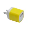 Snel opladen 5V 1A Chargers Kleurrijke Home Plug USB Charger Power Adapter voor Samsung S22 Xiao iPhone 14 13 Mp3 GPS Telefoonladeradapter