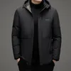Mens Down Parkas High end down cotton jacket mens detachable hat winter fashion business casual thickened warm hooded coat 231110