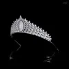 Hair Clips European And American Copper Full Zircon Crown Bride Wedding Headdress High-End Cross-Border