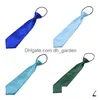 Cravates de haute qualité Couleurs solides Cravate Enfants Garçons Cravates réglables Satin Cravate élastique Accessoires de vêtements Drop Dhgarden Dhndc