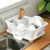 Storage Holders Racks Household Dish Drying Kitchen Utensil Drainer with Drain Board Countertop Dinnerware Organizer Home Large 230410