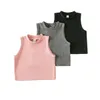 T-Shirts 3pcs Sommer-Mädchen-T-Shirt ärmelloses Art- und Weiseoberteil-Mädchen-T-Stücke Baby-Kleinkind-Kind-Kleidung-Kind-Ausstattungs-beiläufiges 230411