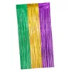 Decoración de fiesta Mardi Gras Metálico Tinsel Foil Fringe Cortinas Pografía Telón de fondo Shine Streamer Tema Suministros para decoraciones navideñas