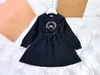 Merk meisje kleding Taille ontwerp baby partydress herfst ronde hals Kids rok Maat 100-150 Lange mouwen Kind japon Nov10