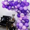 70 piezas de globos morados, kit de arco de guirnalda, globos de cumpleaños para adultos para decoración de fondo de fiesta de boda, suministros para Baby Shower T20062241L