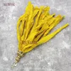 Pendanthalsband 10st Gul sari Silk Tassel med Crystal och Gold Color Rhinestone Ball Garn Ribbon PM20059
