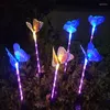 LED Solar Lawn Lamp Garden Luz de fibra óptica Butterfly IP65 para paisagem/gardten/pátio/pátio/vasto de plantas