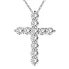 Pendants Sier Color Necklace Jewelry Women Fashion Cross Cz Crystal Zircon Stone Pendant Christmas Gift N296 Drop Delivery H Dh5S0