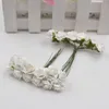装飾的な花の花輪144pcs/lot人工花ミニかわいい紙ローズハンドメイドウェディングデコレーションディーリースギフトスクラップブッキング