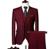 Erkekler Suits Blazers Erkekler İçin Düğün Takımları Zarif Blazers Set 3 Parçalı Lüks Business Resmi Yelek Pantolon Tam Katlar Ceketler 231110