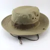 Gegronde rand hoeden Panama emmer hoed buiten mannen zomer vissen jagen militaire safari boonie katoen unisex dames zomer Bob Sun Camy Green 230411