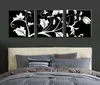 Oramad 3 PCS Black White Flower Tree Modern Stor HD -tryck Canvas Målning Konstbild för vardagsrum Hemväggskonstdekor7477486