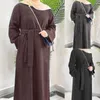 Ubranie etniczne Ramadan muzułmańskie modlitwę Abaya Casual Maxi Sukienka Turcja Arab Arab Islam Kaftan Pelted Femme Dubai Jalabiya Caftan