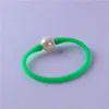 Bangle Women Stretch Color Silicone Armband Freshwater Pearl Stone Beads Casual Waterproof Handgjorda smycken XK20