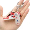 Marca de moda Zapatos de baloncesto Llaveros Moda 37 Estilos PVC Zapato deportivo Llavero Lindo Mini Llavero Accesorios clásicos Drop Deliver DH0D8