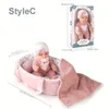 Dockor 12 ''/30cm Baby Doll Playset i presentförpackning med tillbehör Pink Pacifier Vinyl Reborn Doll Toy Christmas Gift for Girl Boy Kid 231110