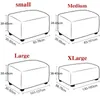Chair Covers 4 Size Square Jacquard Ottoman Cover Stretch Durable Footstool Bench Stool Washable Furniture Protector