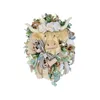 Fiori decorativi Highlands Mucca Corona Pasqua Primavera Decorazione per porta d'ingresso 40 cm Benvenuto Appeso Ghirlanda Festival Ornamenti