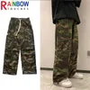 Herenbroek Regenboogtouches Camouflage Pant 2022 Nieuwe mode Men Cargo Pant Casual Vintage Style Jogging Men's Trendy Oversize Losse broek W0411